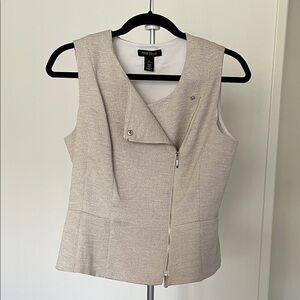 White House Black Market Beige Sleeveless Vest